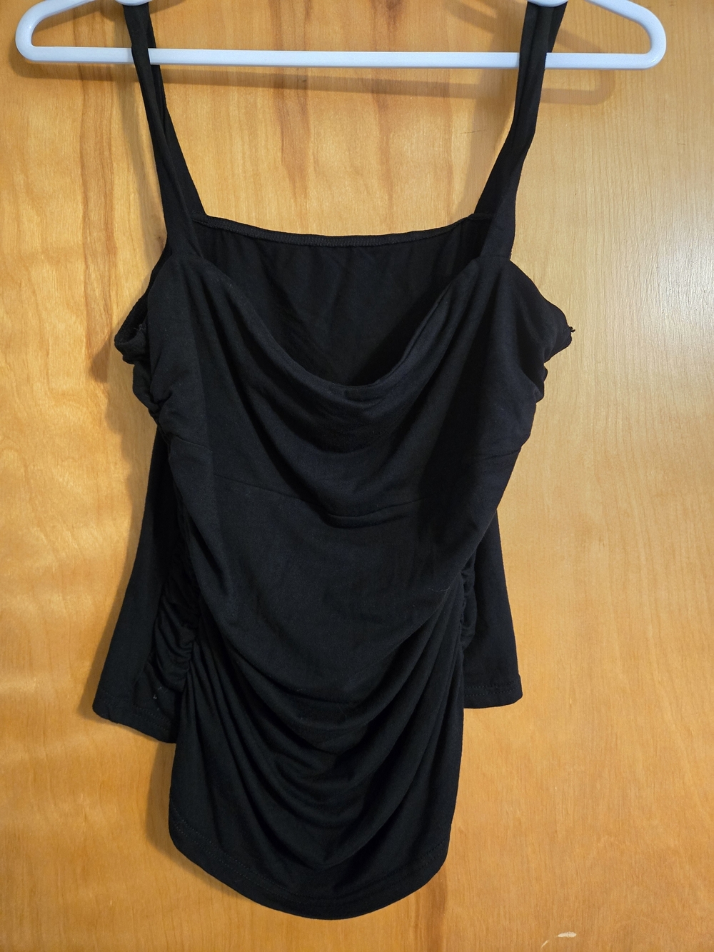HALARA Black Draped Cowl Neck Camisole